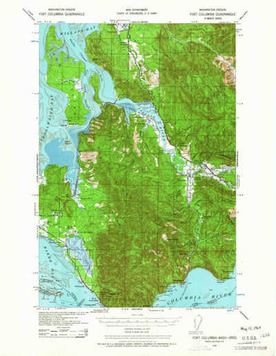 United States Geological Survey Fort Columbia, WA-OR (1938, 62500-Scale) digital map