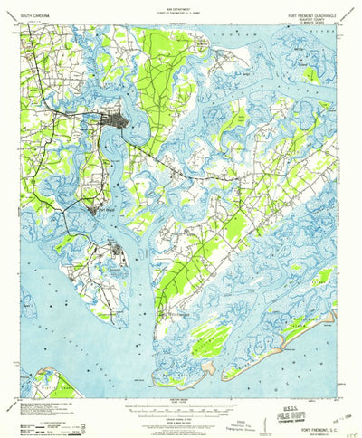 United States Geological Survey Fort Fremont, SC (1959, 62500-Scale) digital map