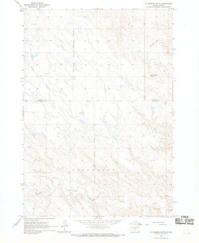 United States Geological Survey Fort George Butte, SD (1967, 24000-Scale) digital map