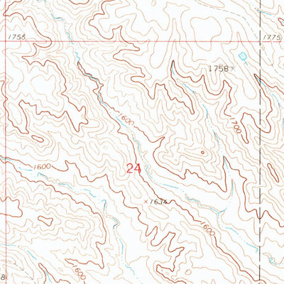 United States Geological Survey Fort George Butte, SD (1967, 24000-Scale) digital map