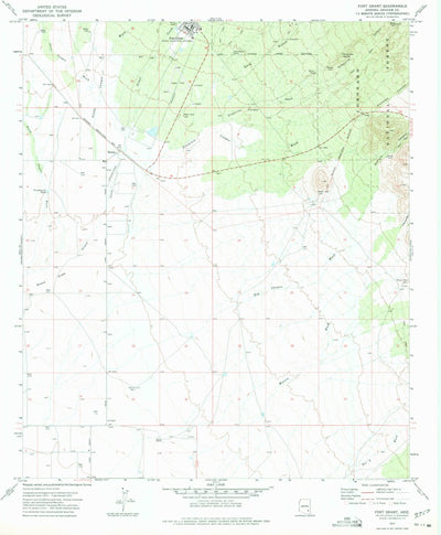 United States Geological Survey Fort Grant, AZ (1972, 24000-Scale) digital map