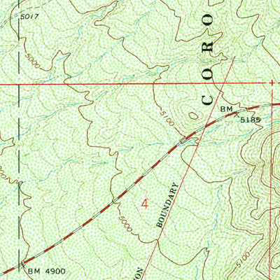 United States Geological Survey Fort Grant, AZ (1972, 24000-Scale) digital map