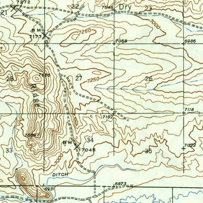 United States Geological Survey Fort Hill, WY (1947, 62500-Scale) digital map