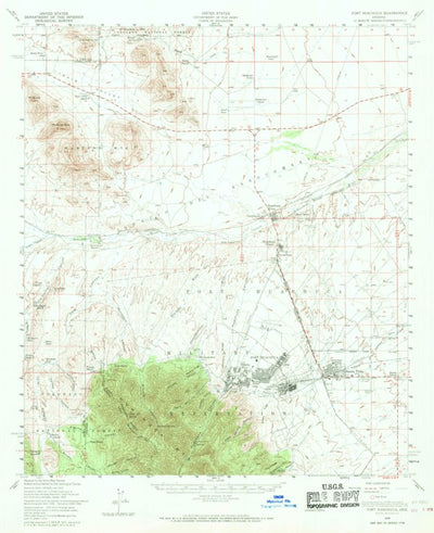 United States Geological Survey Fort Huachuca, AZ (1958, 62500-Scale) digital map