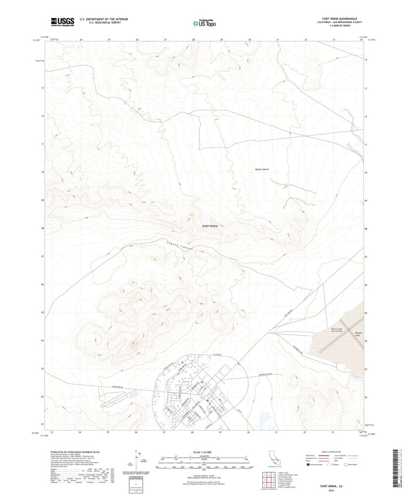91007 Map Fort Irwin, CA (2021, 24000-Scale) Map by United States Geological ...