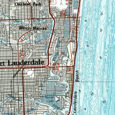 United States Geological Survey Fort Lauderdale, FL (1985, 100000-Scale) digital map