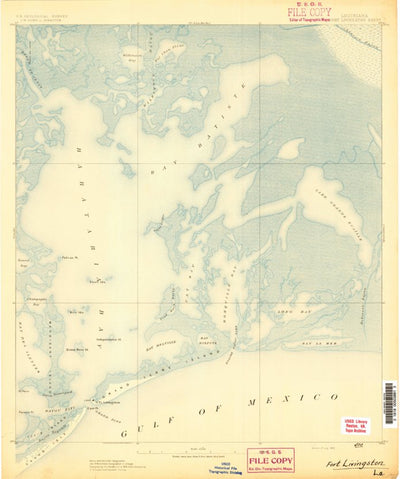 United States Geological Survey Fort Livingston, LA (1893, 62500-Scale) digital map