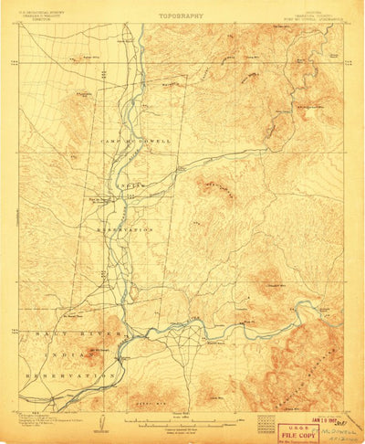 United States Geological Survey Fort Mcdowell, AZ (1906, 62500-Scale) digital map