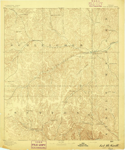 United States Geological Survey Fort Mckavett, TX (1893, 125000-Scale) digital map