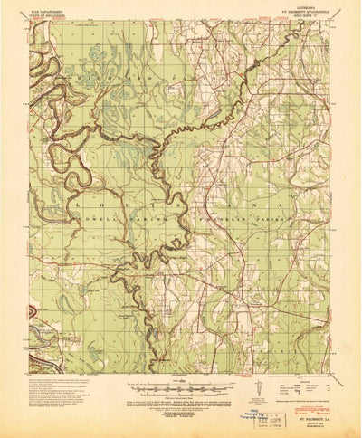 United States Geological Survey Fort Necessity, LA (1939, 62500-Scale) digital map