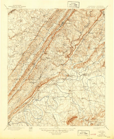 United States Geological Survey Fort Payne, AL-GA (1900, 125000-Scale) digital map