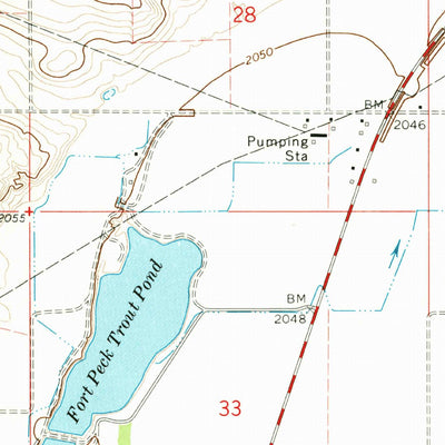 United States Geological Survey Fort Peck, MT (1972, 24000-Scale) digital map