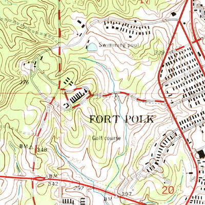 United States Geological Survey Fort Polk, LA (1954, 24000-Scale) digital map