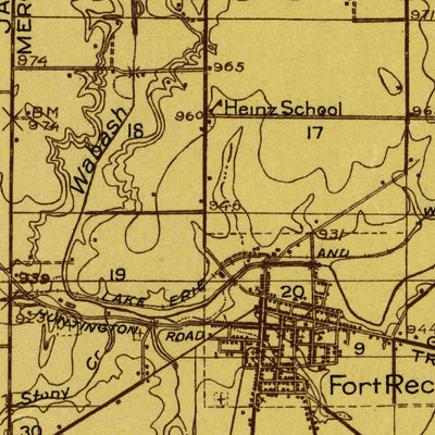 United States Geological Survey Fort Recovery, OH-IN (1915, 48000-Scale) digital map