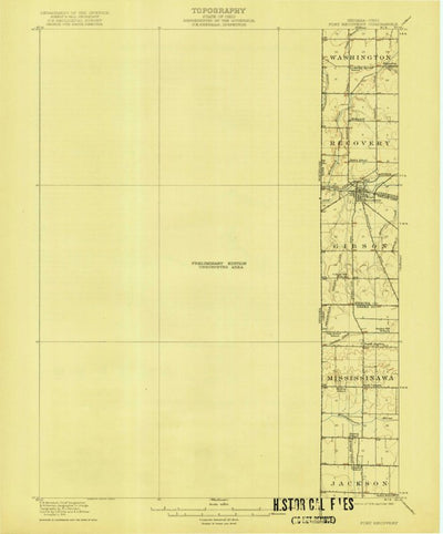 United States Geological Survey Fort Recovery, OH-IN (1918, 62500-Scale) digital map