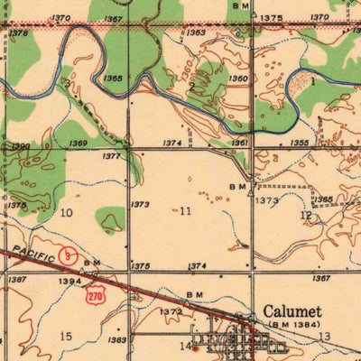 United States Geological Survey Fort Reno, OK (1942, 62500-Scale) digital map