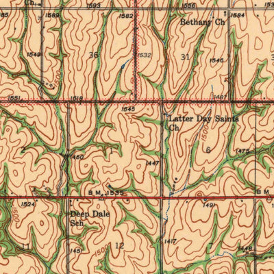 United States Geological Survey Fort Reno, OK (1942, 62500-Scale) digital map