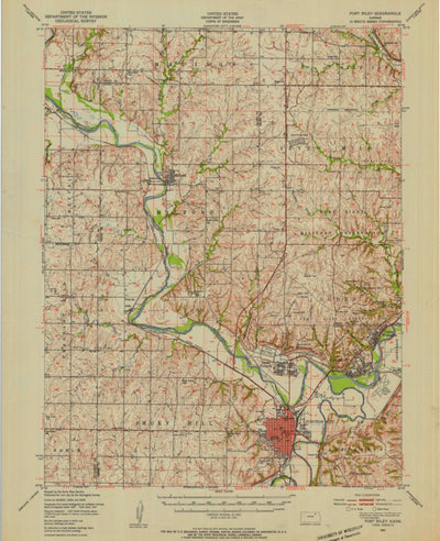 United States Geological Survey Fort Riley, KS (1947, 62500-Scale) digital map