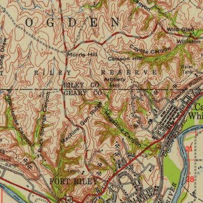 United States Geological Survey Fort Riley, KS (1947, 62500-Scale) digital map