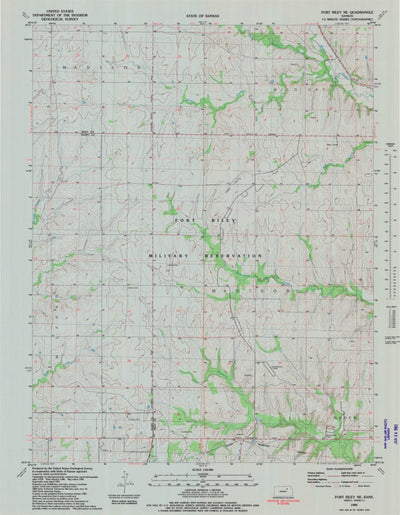 United States Geological Survey Fort Riley NE, KS (1982, 24000-Scale) digital map