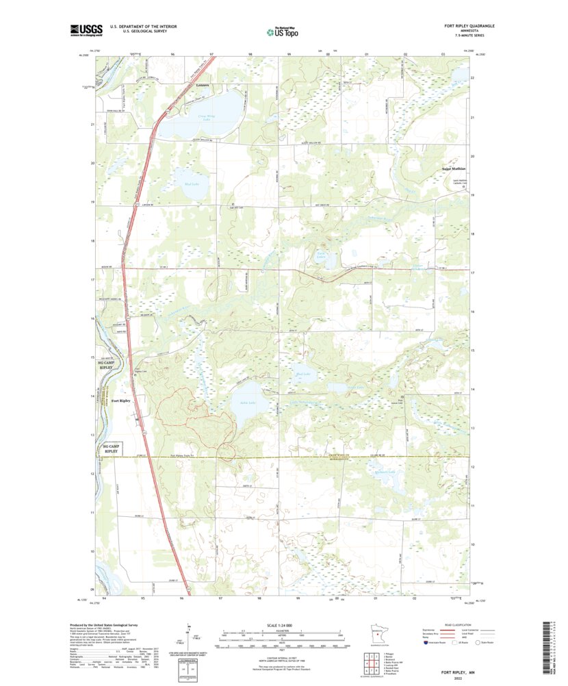 Fort Ripley, MN (2022, 24000-Scale) Map by United States Geological ...