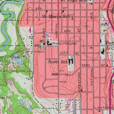 United States Geological Survey Fort Scott, KS (1958, 24000-Scale) digital map