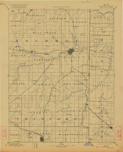 United States Geological Survey Fort Scott, KS-MO (1893, 125000-Scale) digital map