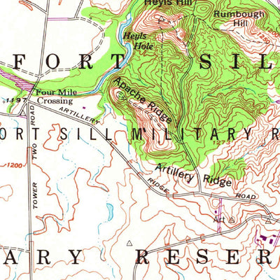 United States Geological Survey Fort Sill, OK (1956, 24000-Scale) digital map