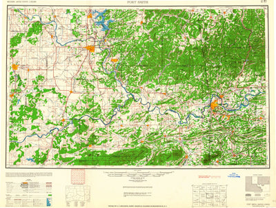 United States Geological Survey Fort Smith, OK-AR (1965, 250000-Scale) digital map