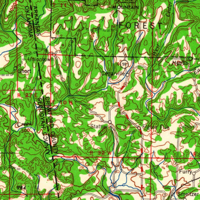 United States Geological Survey Fort Smith, OK-AR (1965, 250000-Scale) digital map