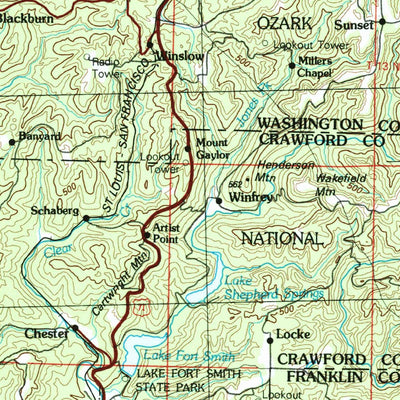 United States Geological Survey Fort Smith, OK-AR (1978, 250000-Scale) digital map