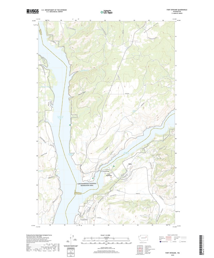 Fort Spokane, WA (2020, 24000-Scale) Map by United States Geological ...
