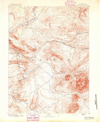 United States Geological Survey Fort Steele, WY (1893, 125000-Scale) digital map