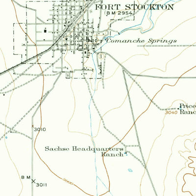 United States Geological Survey Fort Stockton, TX (1921, 62500-Scale) digital map