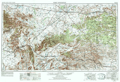 United States Geological Survey Fort Stockton, TX (1954, 250000-Scale) digital map