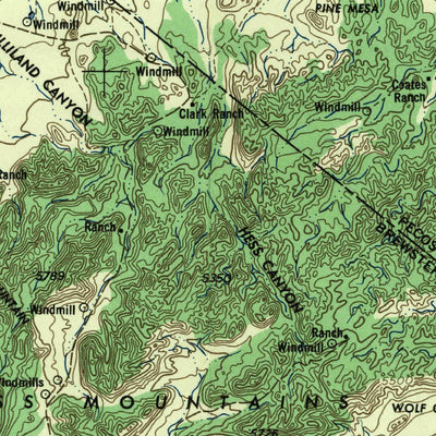 United States Geological Survey Fort Stockton, TX (1958, 250000-Scale) digital map