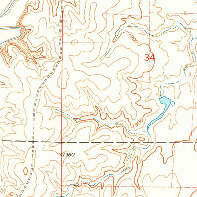 United States Geological Survey Fort Supply NE, OK (1971, 24000-Scale) digital map