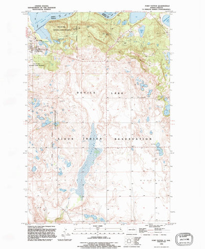 United States Geological Survey Fort Totten, ND (1994, 24000-Scale) digital map