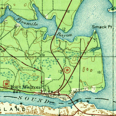 United States Geological Survey Fort Walton Beach, FL (1938, 62500-Scale) digital map