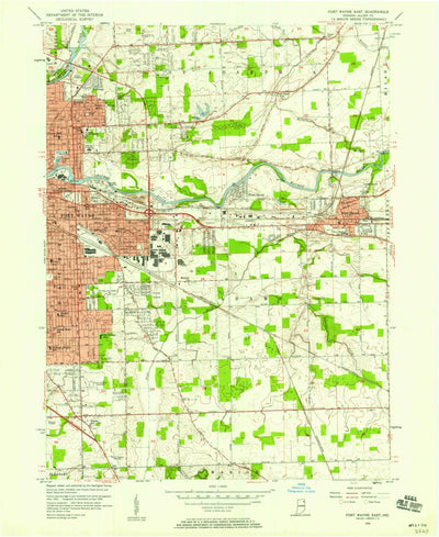 United States Geological Survey Fort Wayne East, IN (1956, 24000-Scale) digital map