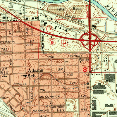 United States Geological Survey Fort Wayne East, IN (1956, 24000-Scale) digital map