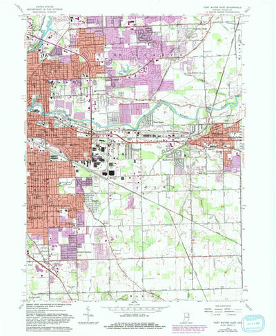 United States Geological Survey Fort Wayne East, IN (1963, 24000-Scale) digital map