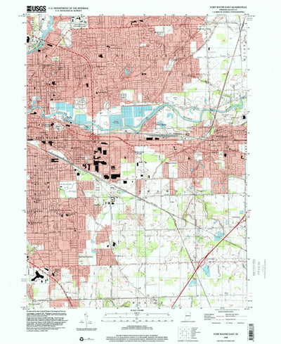 United States Geological Survey Fort Wayne East, IN (1998, 24000-Scale) digital map