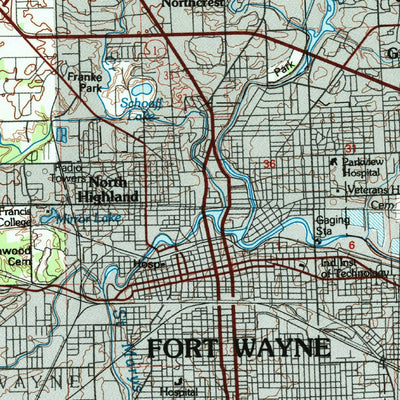 United States Geological Survey Fort Wayne, IN (1994, 100000-Scale) digital map