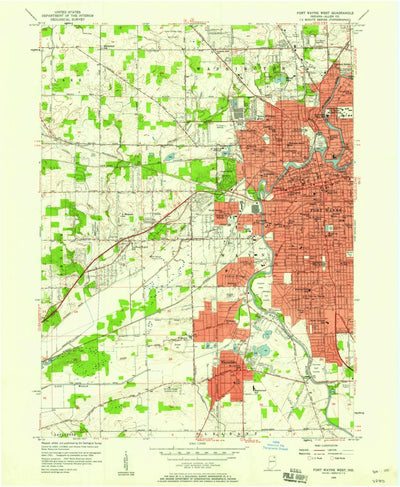 United States Geological Survey Fort Wayne West, IN (1956, 24000-Scale) digital map