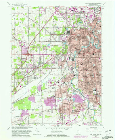 United States Geological Survey Fort Wayne West, IN (1963, 24000-Scale) digital map
