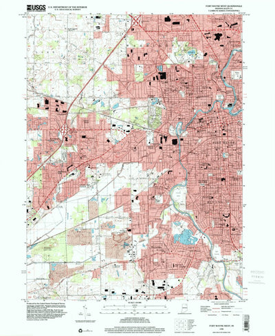United States Geological Survey Fort Wayne West, IN (1998, 24000-Scale) digital map
