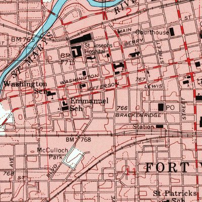 United States Geological Survey Fort Wayne West, IN (1998, 24000-Scale) digital map
