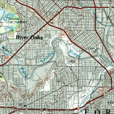 United States Geological Survey Fort Worth, TX (1985, 100000-Scale) digital map