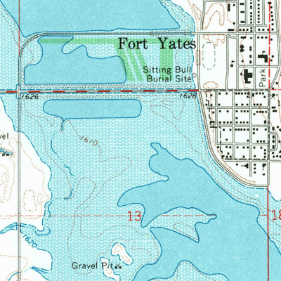 United States Geological Survey Fort Yates, ND (1968, 24000-Scale) digital map